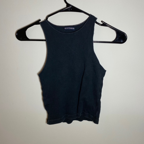 Brandy Melville Tops - BRANDY MELVILLE BLACK HALTER CROP TOP